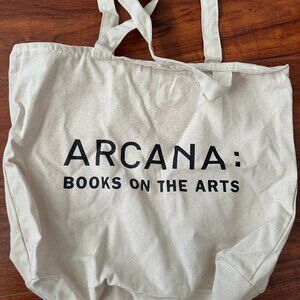 Arcana Book Bag (Natural Canvas with Black Print)